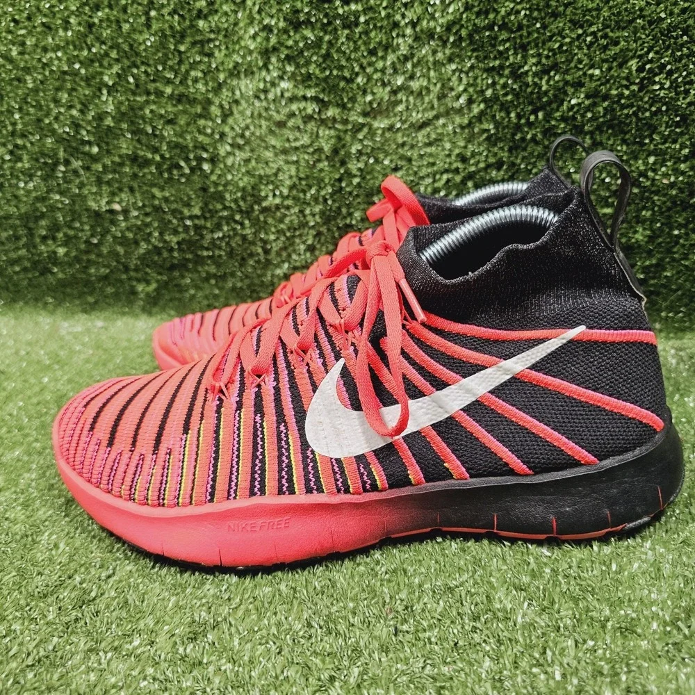 Nike Free Train Force FlyKnit Black Neon Crimson‎ Sneakers 833275-001 Mens 8.5